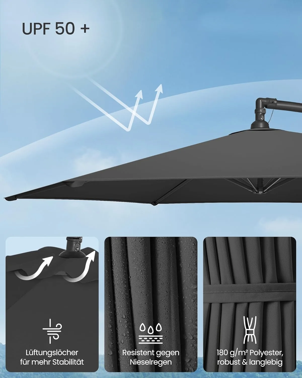 300 cm sodo skėtis su stovu - Image 3