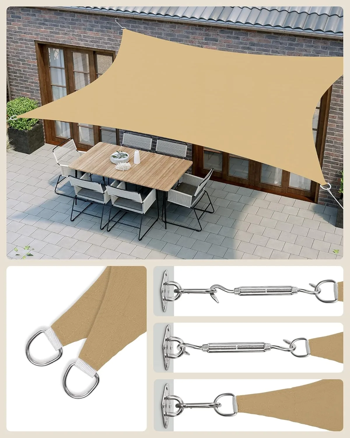 Stačiakampė pavėsio burė 300 × 400 cm - Image 6