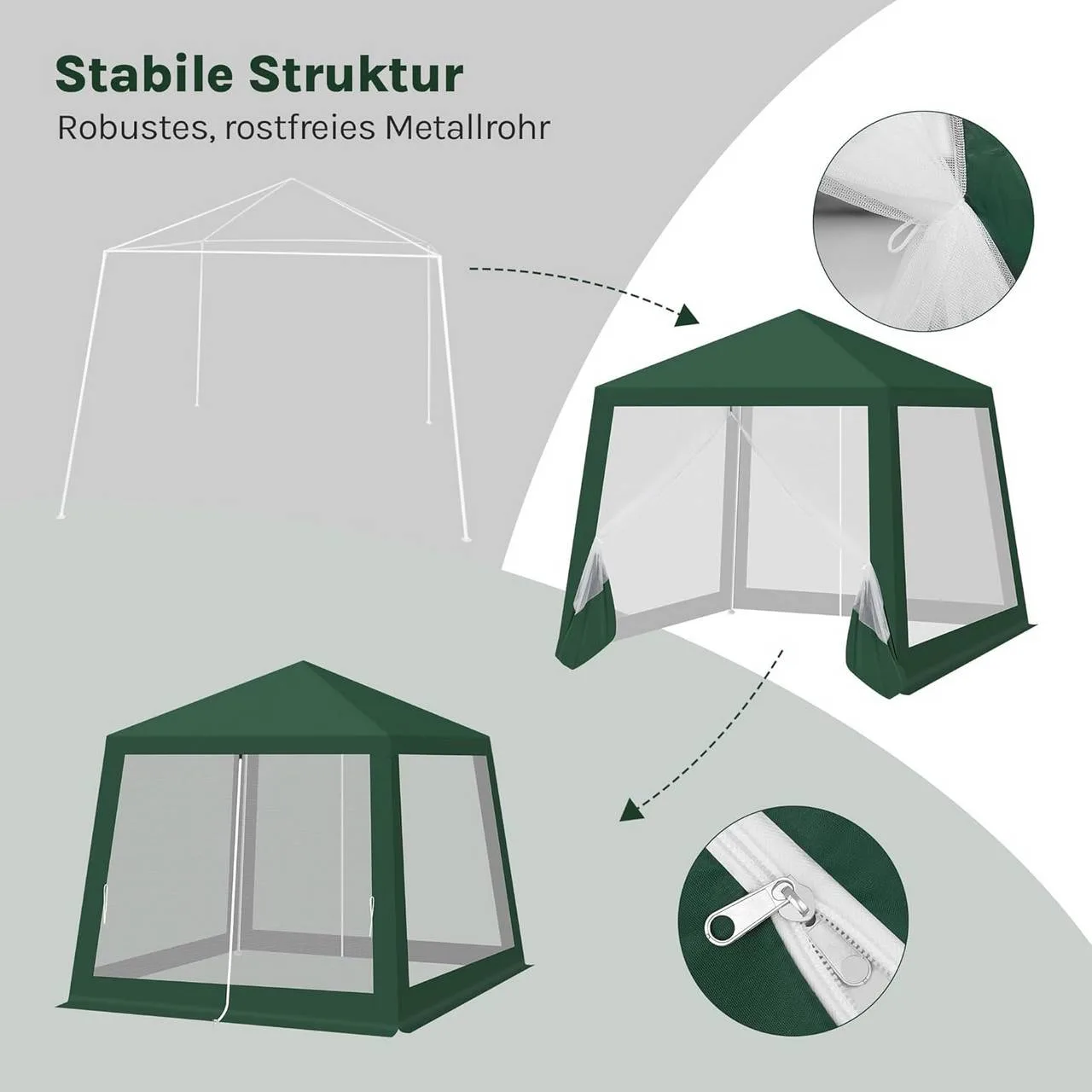 Sodo pavėsinė su tinkleliais nuo uodų 3 × 3 m - Image 7