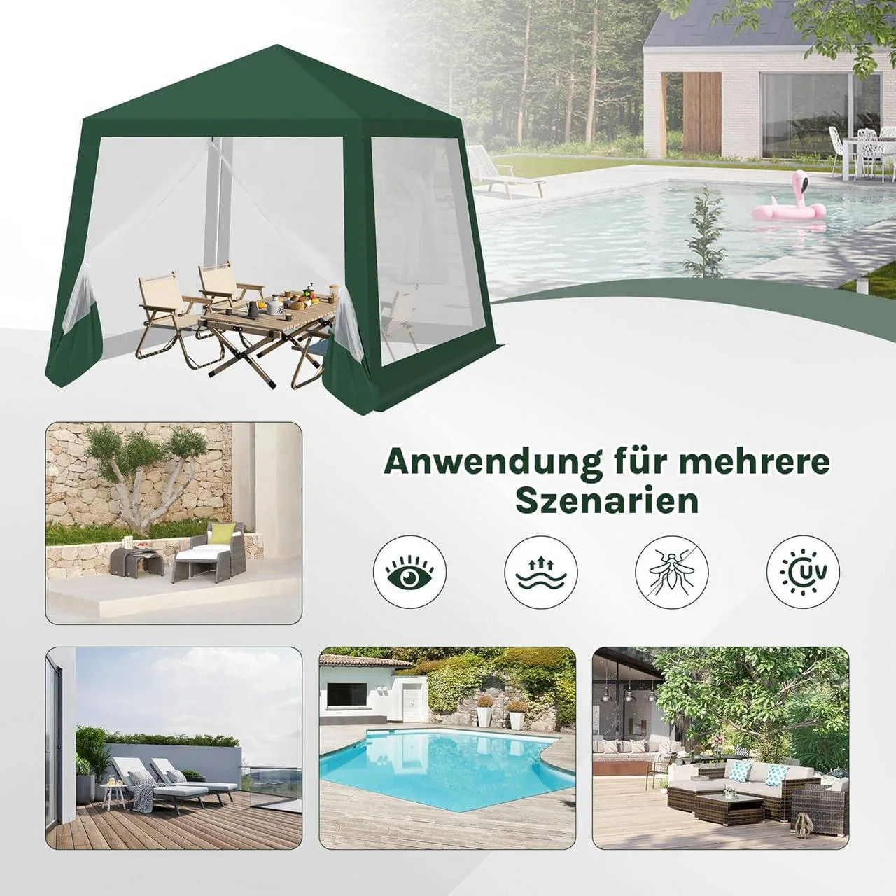 Sodo pavėsinė su tinkleliais nuo uodų 3 × 3 m - Image 8